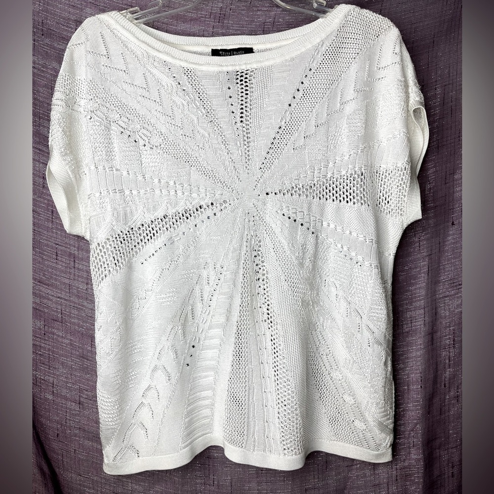 WHBM unique design white top size L